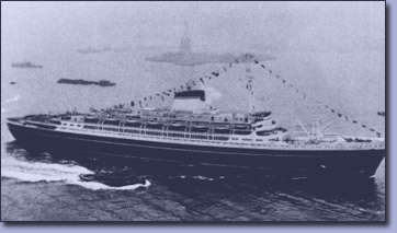 Die Andrea Doria bei ihrer Jungernfahrt, 1953